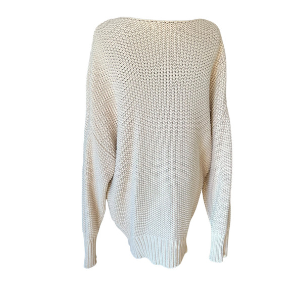 CAARA Day By Day Sweater - Size S - Cream Knit - Boat Neck - Long Sleeves - Picture 2 of 6